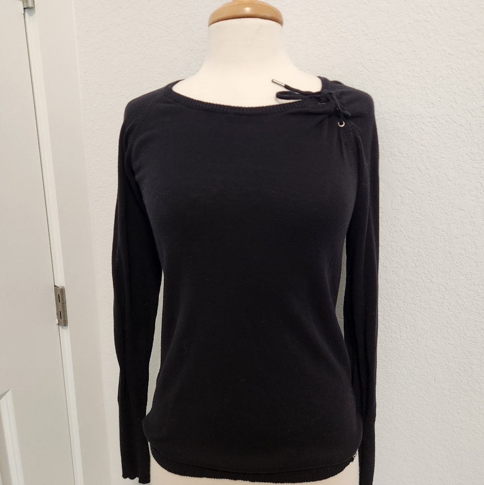 Volcom Black Women's Sweater with Bow Accent
